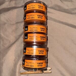 6 NEW WoodWick Pumpkin Butter Petite Candle Set